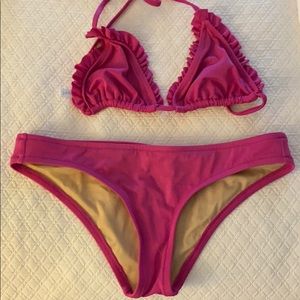 Pink ruffle Jcrew bikini